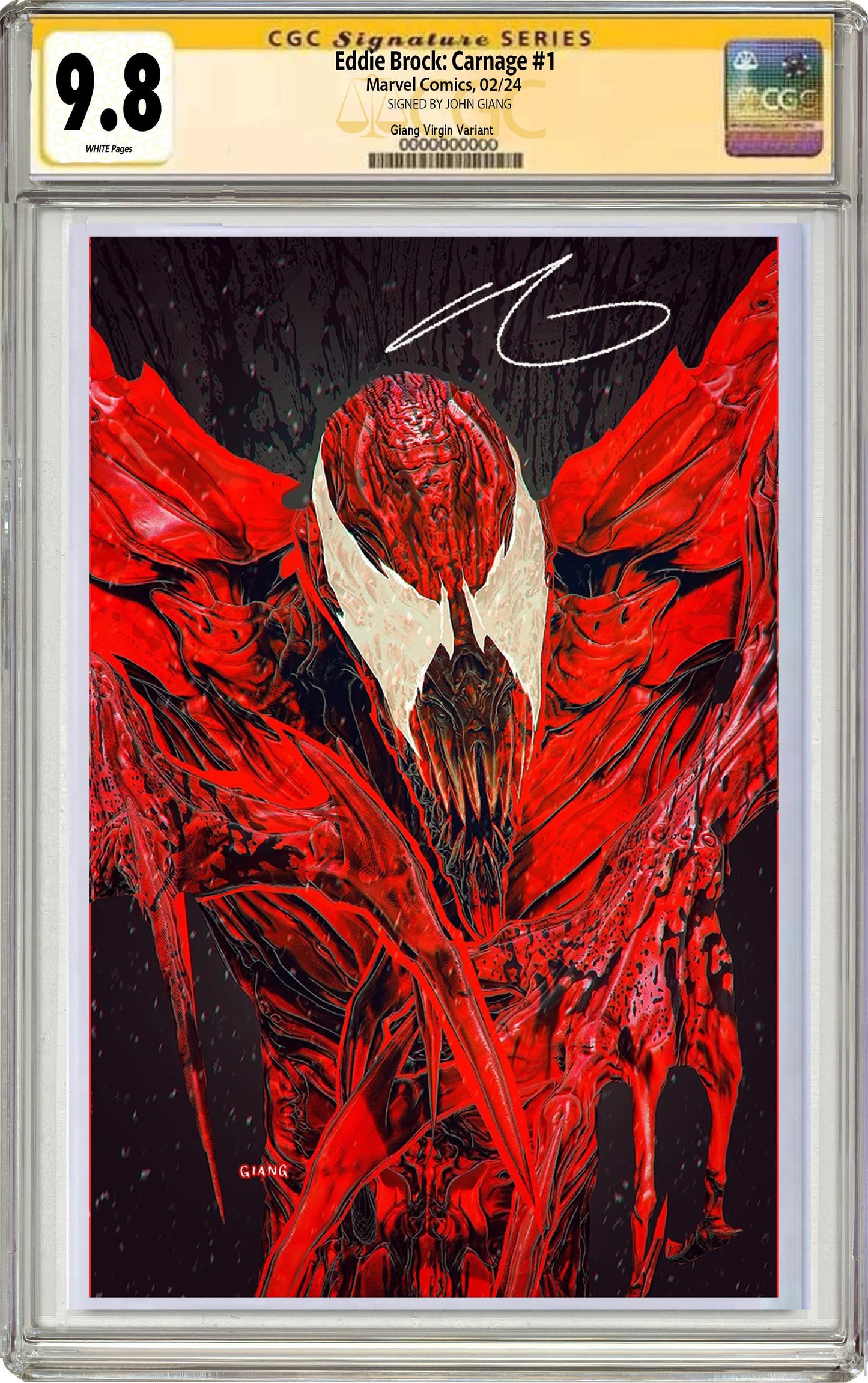 Eddie Brock Carnage #1 John Giang Virgin Negative Bleed MegaCon Exclusive