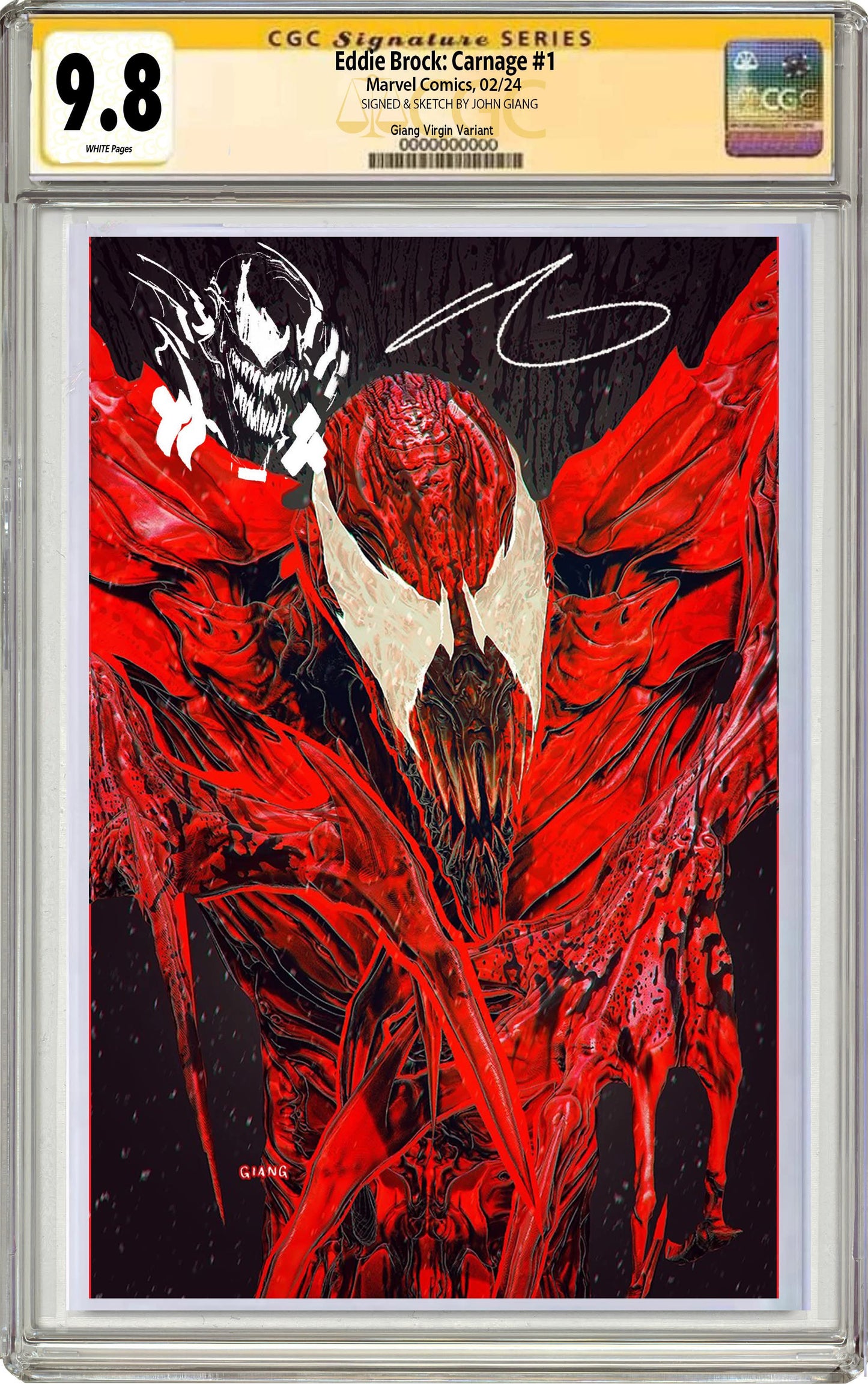 Eddie Brock Carnage #1 John Giang Virgin Negative Bleed MegaCon Exclusive