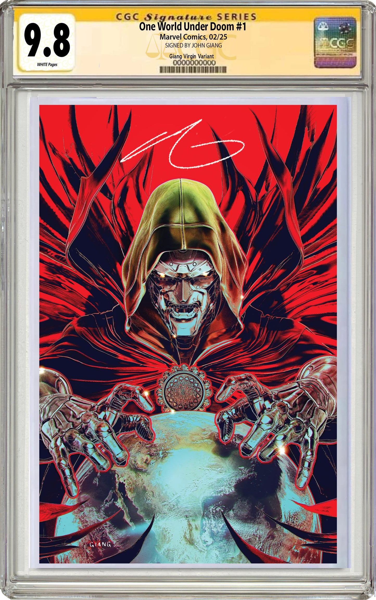 One World Under Doom #1 John Giang Negative Bleed Virgin Exclusive