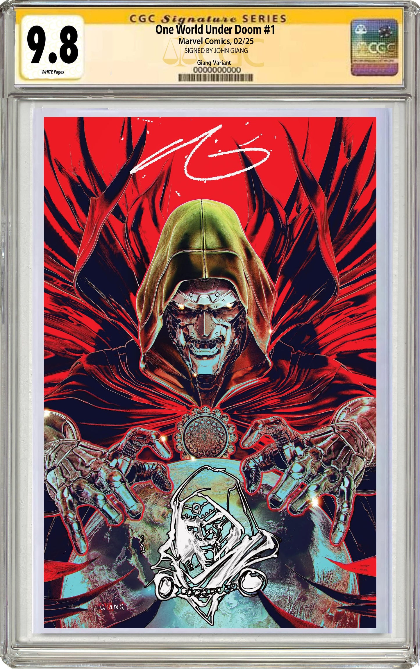 One World Under Doom #1 John Giang Negative Bleed Virgin Exclusive